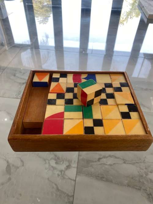 ANTIQUE block cube set in case !!!