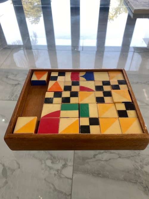 ANTIQUE block cube set in case !!!