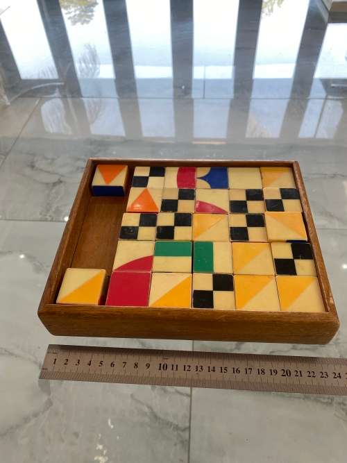 ANTIQUE block cube set in case !!!