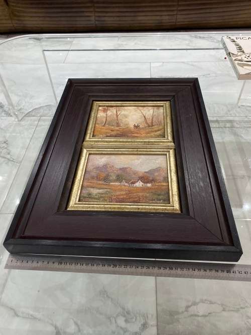 Two beautiful June Tucket oil paintings bid for both size 42x 57 cm