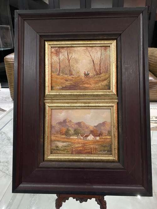 Two beautiful June Tucket oil paintings bid for both size 42x 57 cm