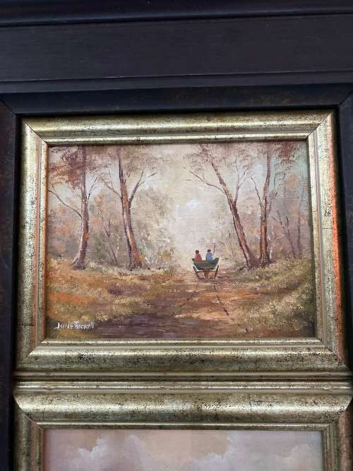 Two beautiful June Tucket oil paintings bid for both size 42x 57 cm