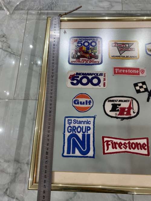 Framed motorsport patches size 62CM x 48CM !!!