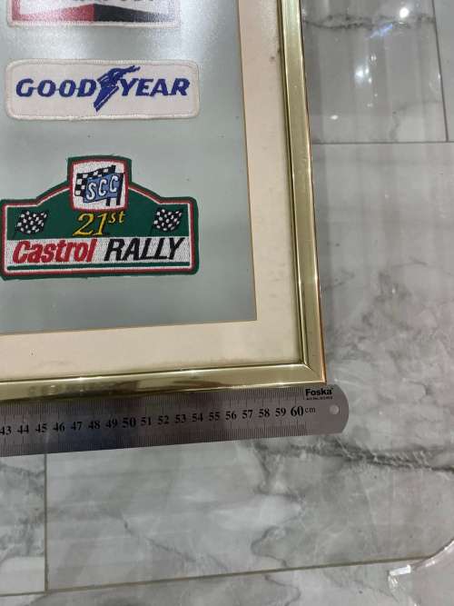 Framed motorsport patches size 62CM x 48CM !!!