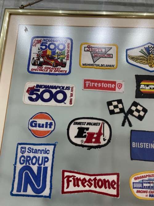 Framed motorsport patches size 62CM x 48CM !!!