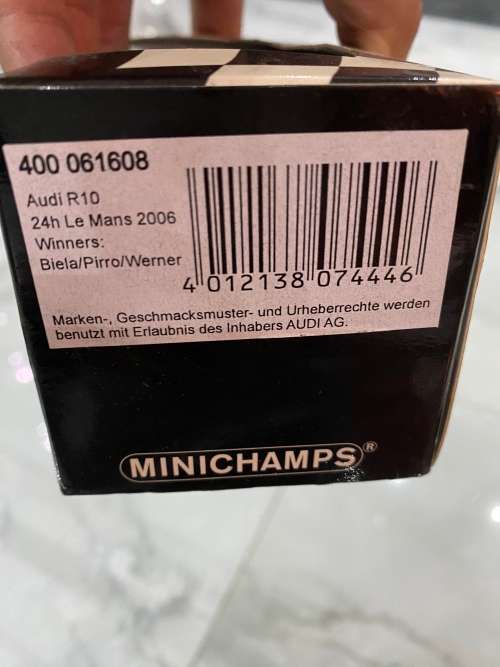 Audi R10 24th Le Mans 2006 winner die cast scale 1:43 Mini champs !!!