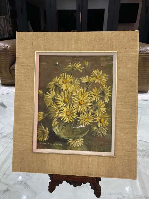 Katie Vermeulen oil on board painting signed size 37CM X  43CM !!!