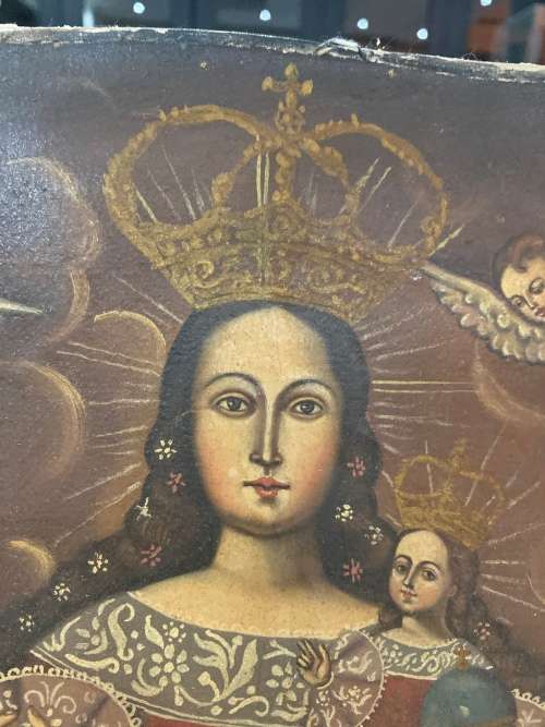 Oil Paintings signed and dated size 50CM x 39CM has damages !!!