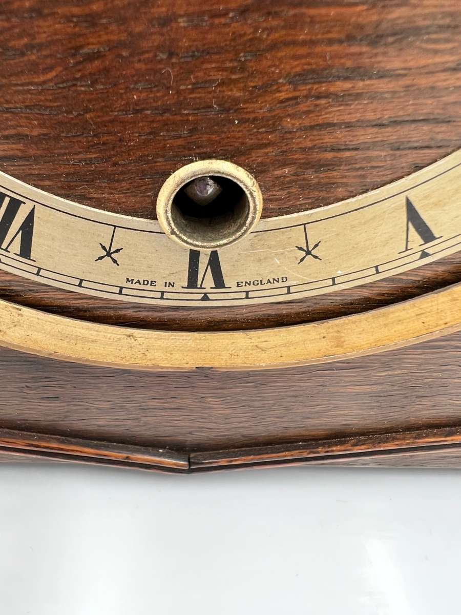 VINTAGE MANTLE CLOCK WITH KEY NOT TESTED MADE IN ENGLAND COMPLETE!!!!