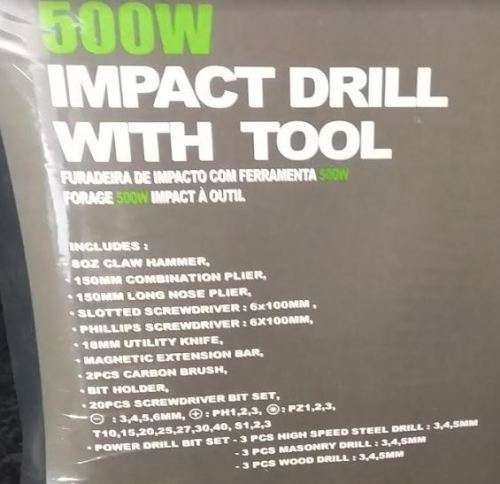 500 W IMPACT DRILL WITH TOOLKIT