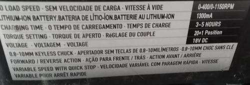 18 V CORDLESS DRILL WITH LITHIUM BATTERY!!! IN CARRY CASE