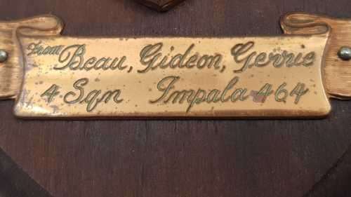 SAAF Plaque. 4 Squadron Impala 464.