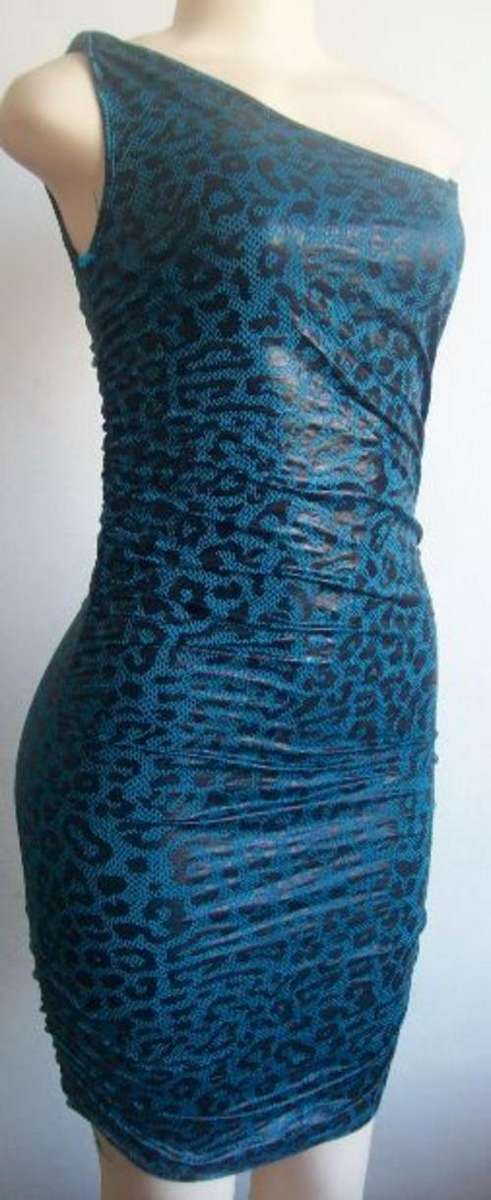 Stylish, Single Strap Animal Print Dress. To Fit Sizes 30 - 32