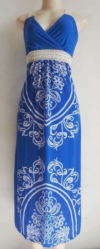 Long Blue Maxi Dress. Size Large