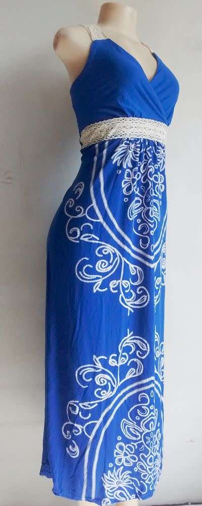 Long Blue Maxi Dress. Size Large