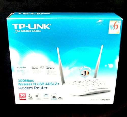 300Mbps Wireless N USB ADSL2+ Modem Router TD-W8968. Good as new. With All cables and Software