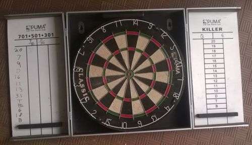 Dart Board Set. In Casing. With Set of Darts