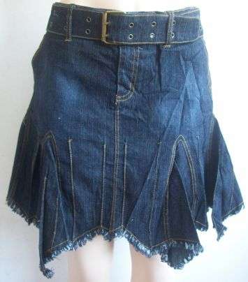 Denim Skirt with Matching Belt. Size  36