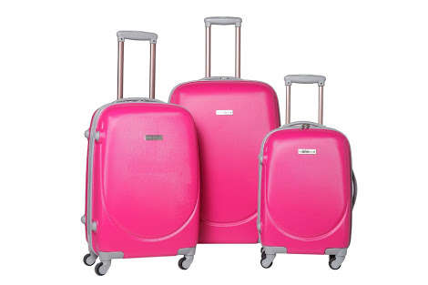 pink suitcases set of 3 (available in black, silver, purple, blue and pink)