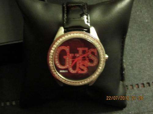 Gorgeous Genuine Guess black leather strap watch *MUST SEE*