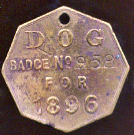 Rare 1896 Brass Utenhage Municipality Dog License