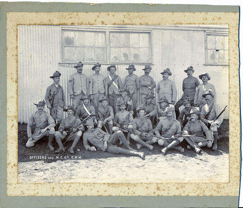 Boer War? Cape Colony Studio Group Photo Uniforms & Weapons  - 21 x 15 cm