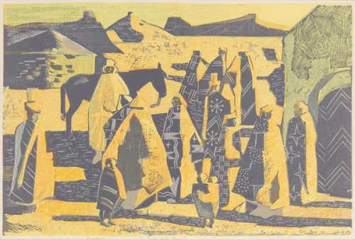 Alfred Krenz - Linocut