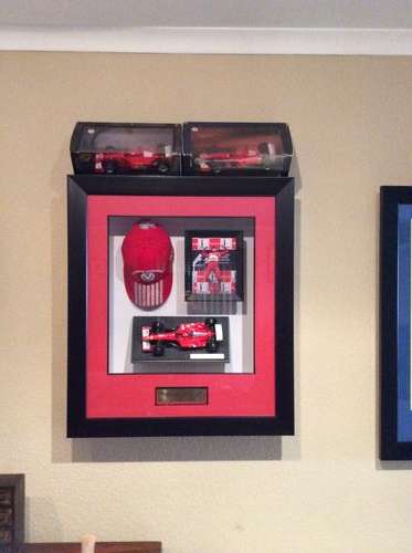 Michael Schumacher Ferrari Signed cap with COA and beautifully framed.