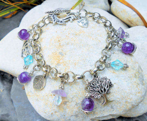 AMETHYST CHARM BRACELET
