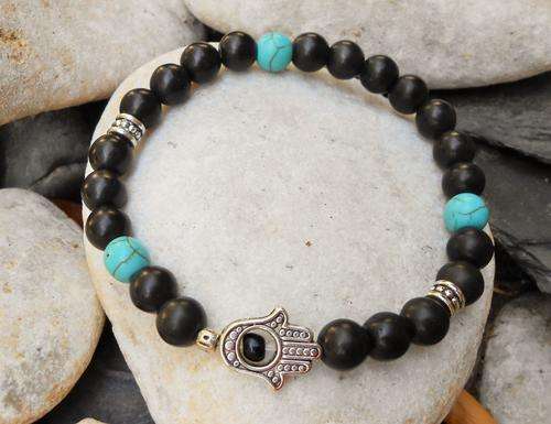 MEN'S HAMSA HAND BRACELET with Turquoise