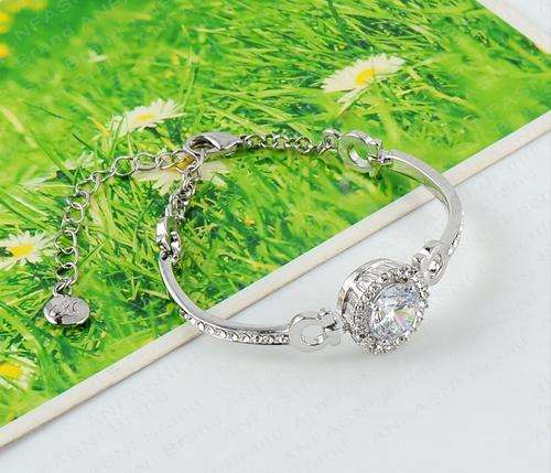 Sparkling Cr. Diamond- Huge 3.5ct Solitaire Tennis Bracelet....Stunning..Elegance.