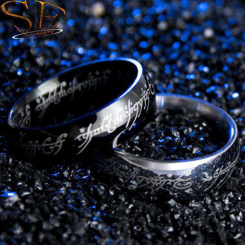 Classic Man Ring 6mm Lord Rings Super Bright Titanium Ring Gold & Silver & Black