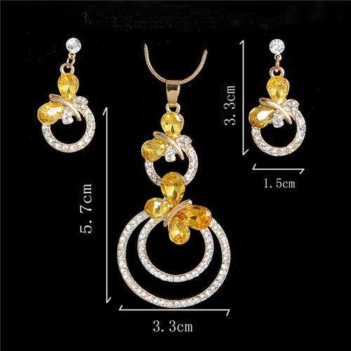 18Kt Gold Plated Jewellery sets Earring and necklace with Austrian Crystals Stone.... Unique Design!