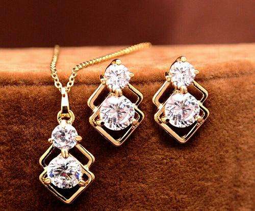 Beautiful 18Kt gold plated AAA CZ stones jewellery sets excellent quality