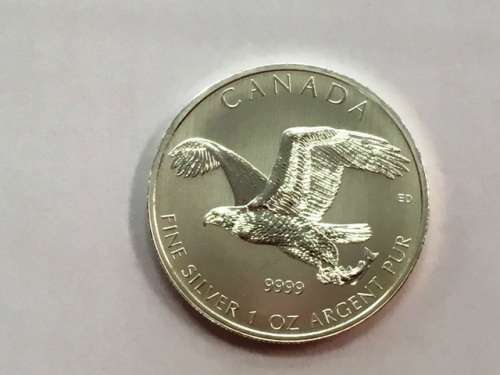 2014 1 oz Canadian Silver Bald Eagle Coin 999 Silver