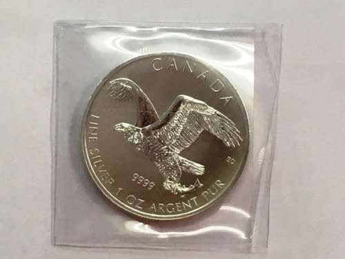 2014 1 oz Canadian Silver Bald Eagle Coin 999 Silver