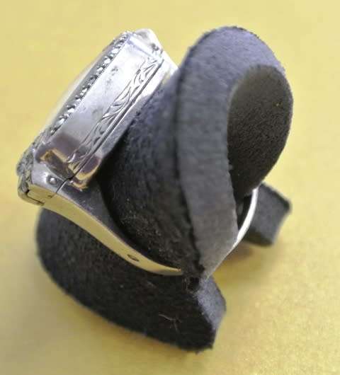 Sterling Silver Vintage Marcasite Ladies Watch Ring