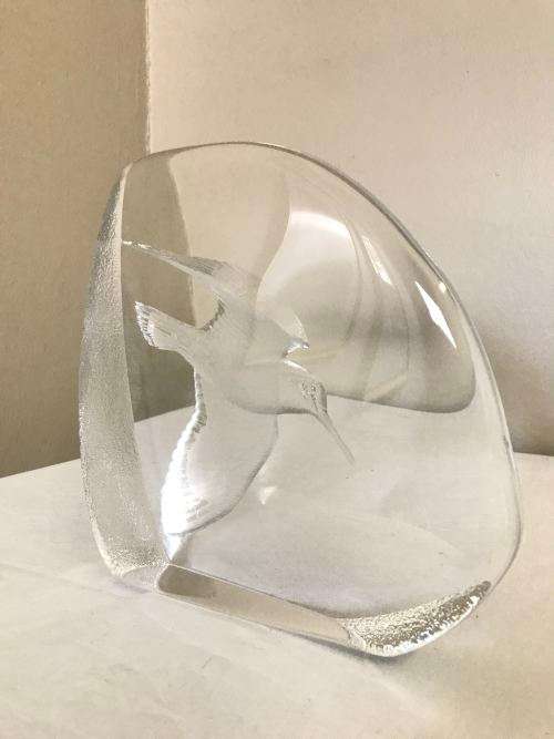 Mats Jonasson Bird Crystal Sculpture