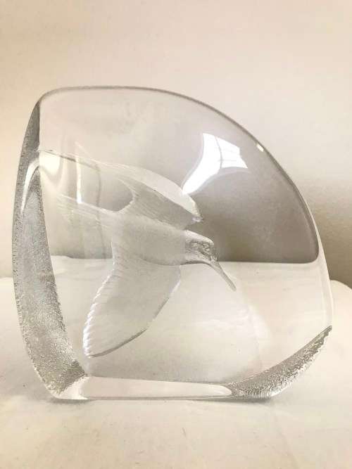 Mats Jonasson Bird Crystal Sculpture