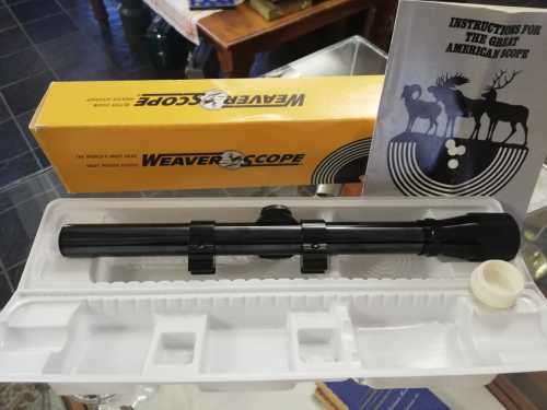 VINTAGE WEAVER D4 Rifle Scope, 4 Power,