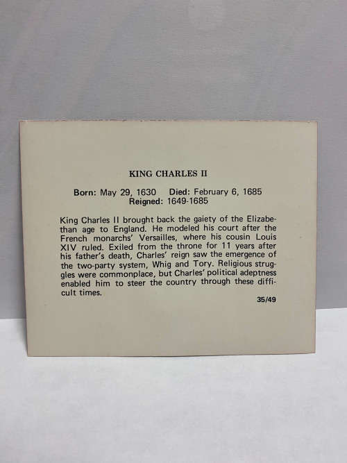 Individual Stamp from The Kings and Queens of Great Britain Stamp Series - King Charles II