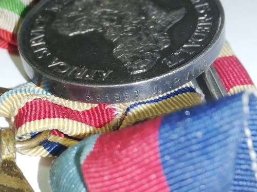 WW2 Grouping of 5 medals awarded to J Irving 5 91967 *39-45 awarded to JC Louw