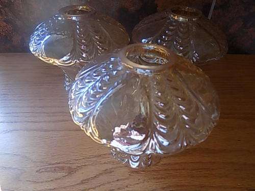 Set of Three Vintage Glass Globe Covers for One Bid