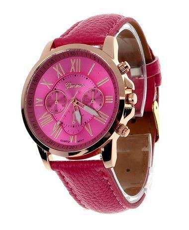 (Local) Geneva Roman Numerals Faux Leather Women Wrist Watch
