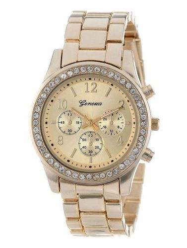 Geneva Fabulous new fashion quartz Ladies watch - "Gold"