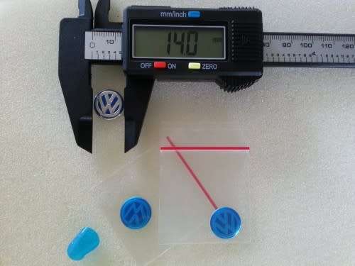 14mm Dark Blue Replacement Key Badge for VW