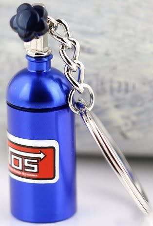 Blue NOS Nitro bottle Keyring