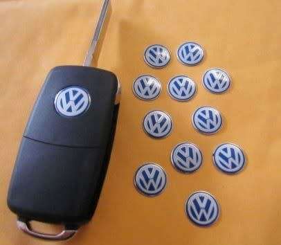 14mm Replacement Dark Blue Key Badge for VW
