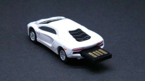 White Sportscar USB flash drive (8gb)