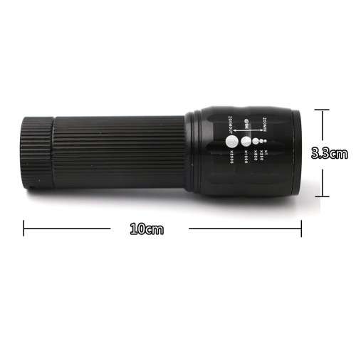 Sale - Q5 2000 Lumens Waterproof Mini Black LED Flashlight 3 Modes Zoomable Tactical Torch